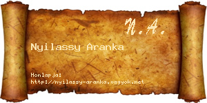 Nyilassy Aranka névjegykártya